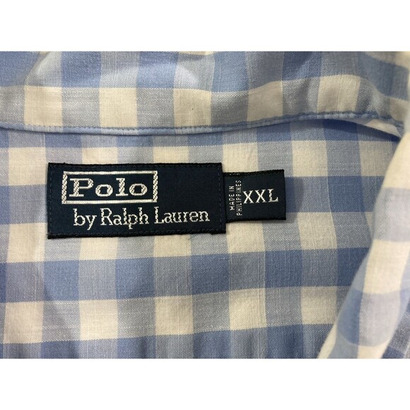 Polo Ralph Lauren Shirt Men’s XXL Blue Plaid Short Sleeve Button Up Casual Prepp - Picture 8 of 11